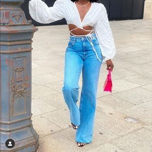 Zara high waisted jeans bloggers fav